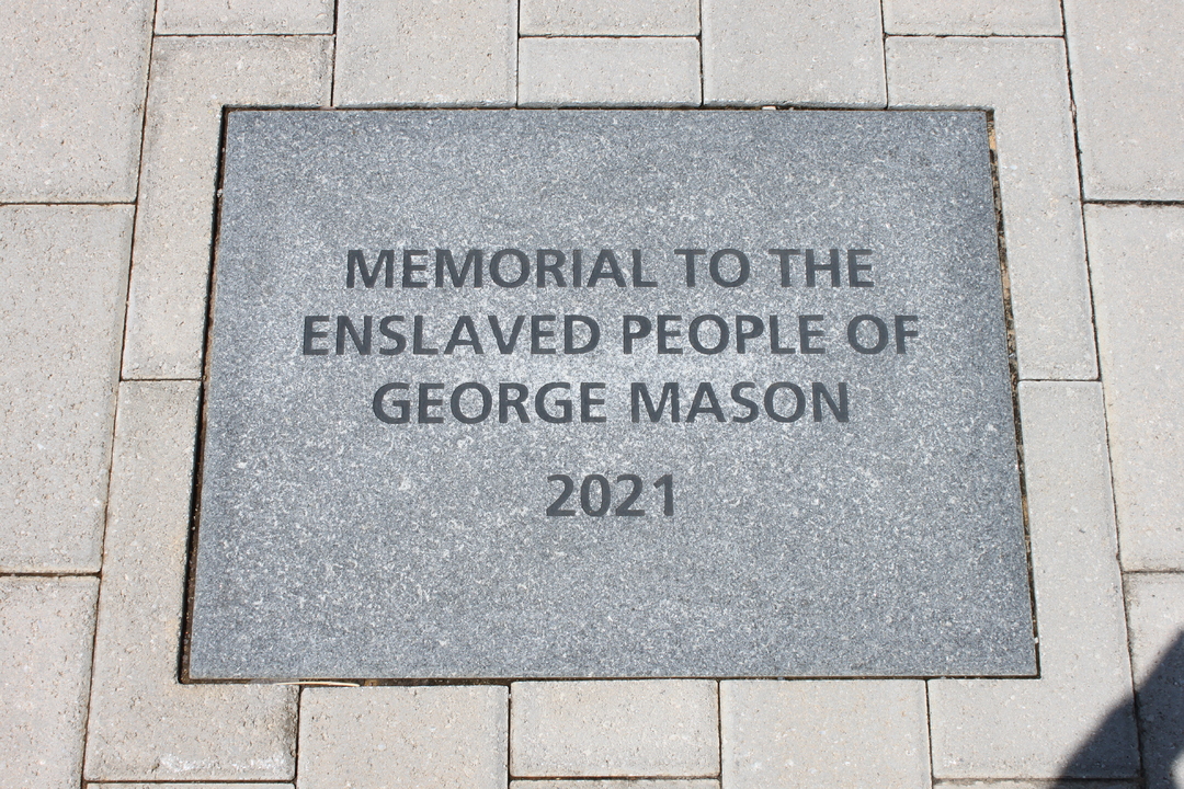 "Memorial to the People of George Mason 2021 "engraved stone inlay